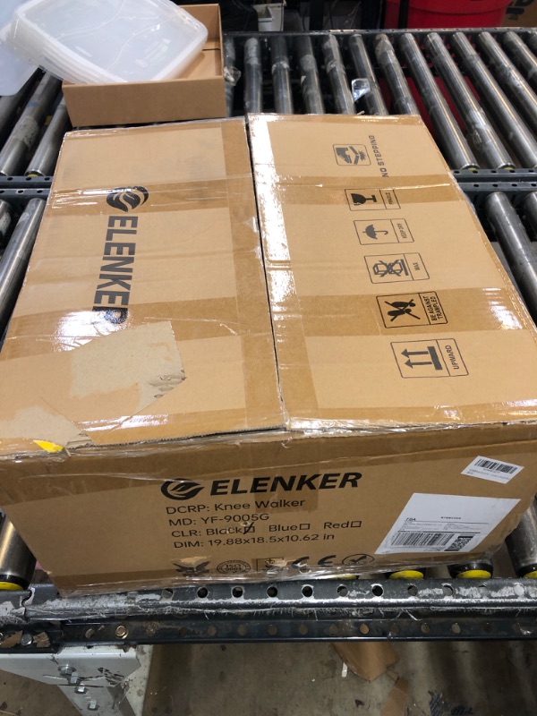 Photo 1 of ELENKER Knee Scooter Economy Knee Walker with Dual Braking System for Injury or Surgery to The Foot, Ankle Injuries Bright Black