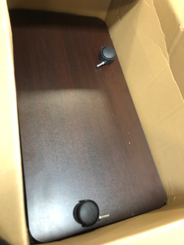 Photo 1 of Drive Medical 13067 Non Tilt Top Overbed Table with Wheels, BedSide Table, Adjustable Overbed Rolling Table, Adjustable Standing Desk or Hospital Tray Table with Secure Height Adjustment, Silver Vein