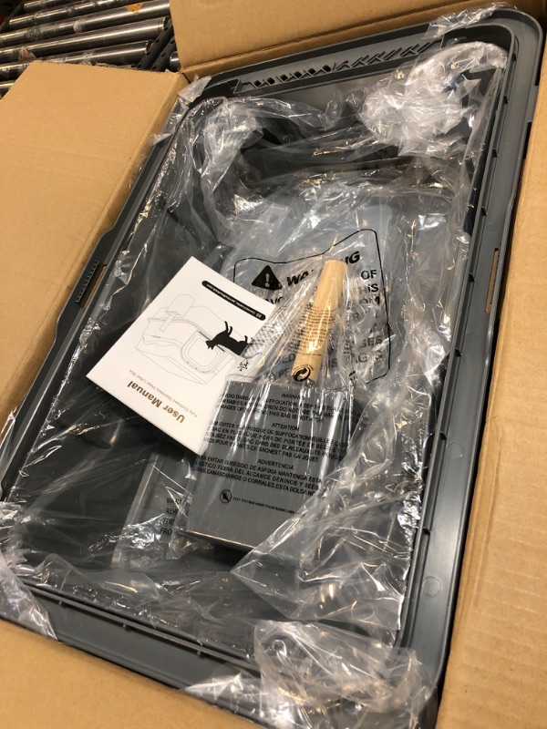 Photo 1 of Zarler Covered Stainless Steel Litter Box with Removable Lid, Extra Large Metal Litter Box with Lid, 23.7" L x 15.8" W x 16.8" H, Enclosed Cat Litter Boxes for Big and Multiple Cats (Dark Grey)