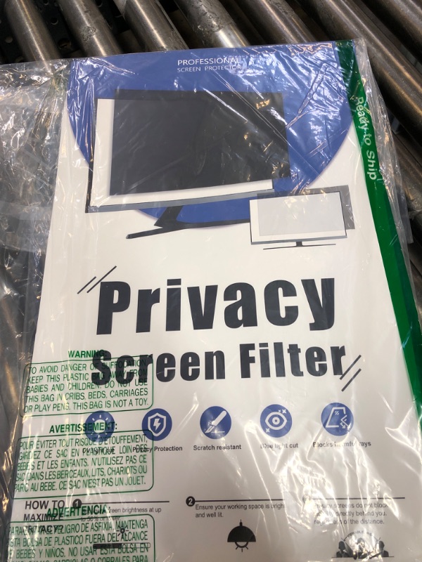 Photo 1 of Peslv Computer Privacy Screen 21.5 Inch for 16:9 Widescreen Monitor, Removable 21.5inch Anti Blue Light Anti Glare Monitor Privacy Filter Shield (18 3/4" x 10 9/16")