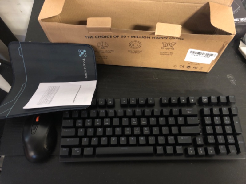 Photo 1 of Wireless Gaming Keyboard and Mouse Combo, 98 Keys RGB Backlit Red Switch Mechanical Keyboard, Ergonomic Wireless Gaming Mice with Mouse Pad, 3-Mode USB-C/2.4G/BT5.0, Anti-Ghosting for PC Laptop Gamer