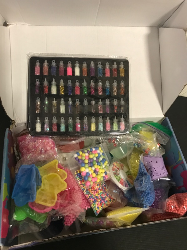 Photo 2 of  DIY Slime Making Kit for Girls Boys - Birthday Idea for Kids Age 5+. Ultimate Fluffy Slime Supplies Include 28 Crystal Slime