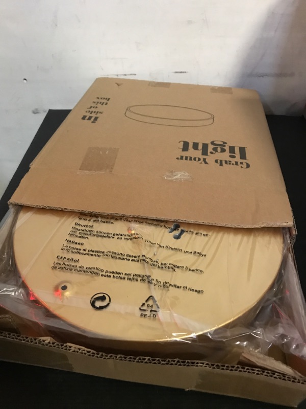 Photo 1 of Wheatronic LED Ceiling Light Flush Mount Gold, 24W Kitchen Light Fixture Ceiling Mount Dimmable, 12 inch Close to Ceiling Light Fixture 5CCT for Bedroom, Bathroom, Living Room