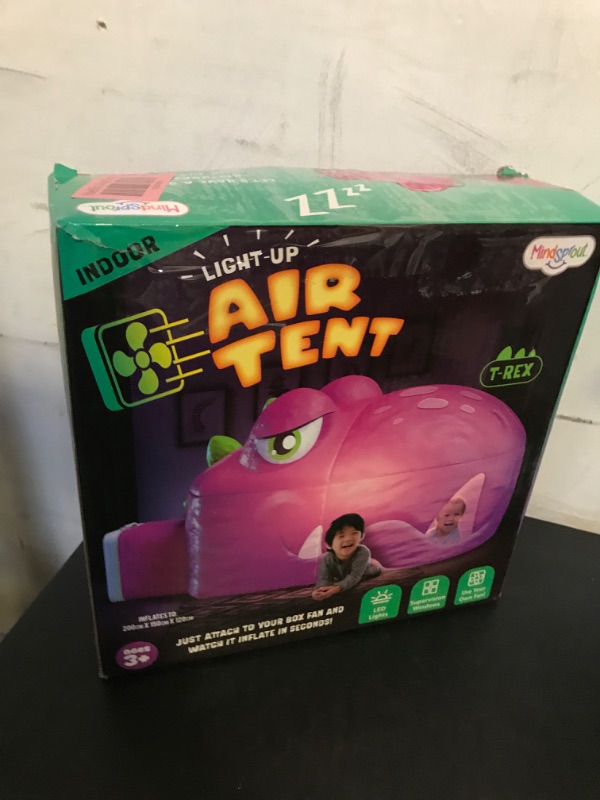 Photo 1 of Light-Up Air Tent, Inflatable Blow Up Tent - 30 Seconds Setup - Kids Toys, Age 3 4 5 6 7 8 Years Old - Fort Building - Birthday Gift Idea for Boys and Girls Ages 4-6, Dinosaur Toys
