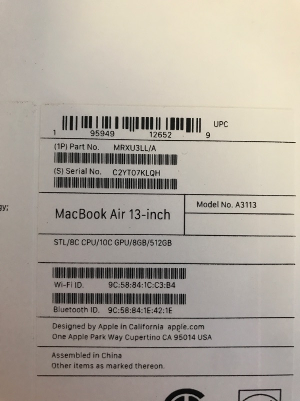 Photo 5 of Apple 13" MacBook Air (M3, Starlight)***factory sealed