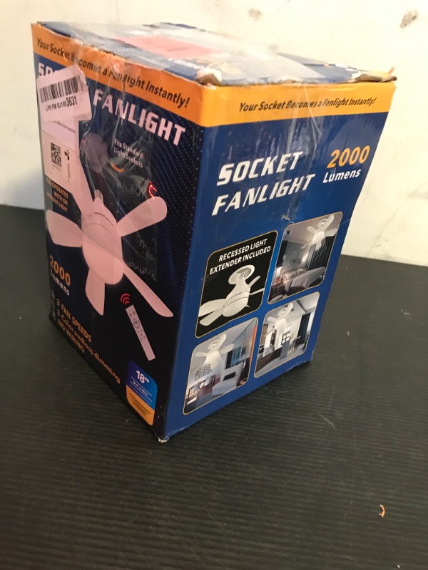 Photo 1 of Socket Ceiling Fans with Lights and Remote - Socket Fan Light with Dimmable Led Light Bulb