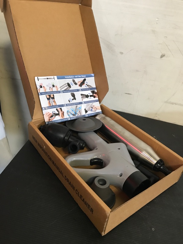 Photo 1 of Toilet Unclogger, Toilet Plunger Air Drain Blaster, Drain Clog Remover Tool, Stainless Steel Toilet Pipe Unclogger Plunger Gun for Sink, Toilets, Bathroom, Shower, Kitchen Clogged Pipe - Grey