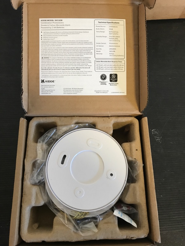 Photo 1 of Kidde  & Carbon Monoxide Detector, AA Battery Powered, LED Warning Light Indicators