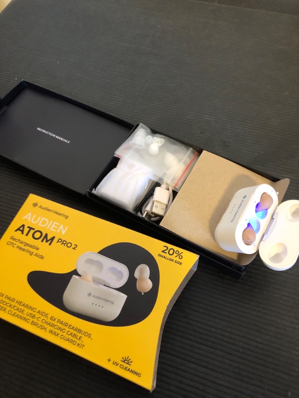 Photo 2 of Audien ATOM PRO 2 Wireless Rechargeable OTC Hearing Aid, Premium Comfort Design and Nearly Invisible