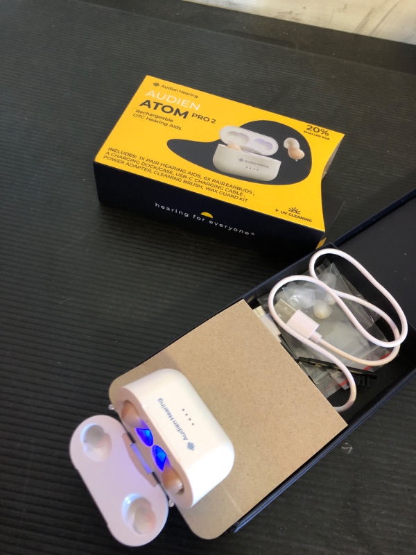 Photo 2 of Audien ATOM PRO 2 Wireless Rechargeable OTC Hearing Aid, Premium Comfort Design and Nearly Invisible