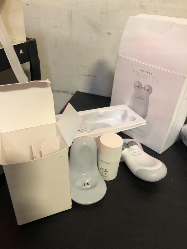 Photo 1 of NuFACE Trinity Microcurrent Facial Device Kit - FDA Cleared Face Sculpting & Neck Tightening Device to Contour Cheeks & Brows + Microcurrent Gel Activator, Silk Crème & Brush