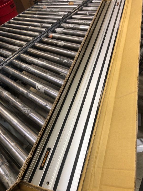 Photo 1 of POWERTEC 71692 55” Track Saw Guide Rail for DeWalt | Extruded Aluminum | Replacement for DeWalt Track Rail Woodworking Tool, Clamping Options