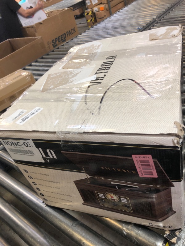 Photo 1 of Victrola Nostalgic 6-in-1 Bluetooth Record Player & Multimedia Center with Built-in Speakers - 3-Speed Turntable, CD & Cassette Player, AM/FM Radio | Wireless Music Streaming | Espresso