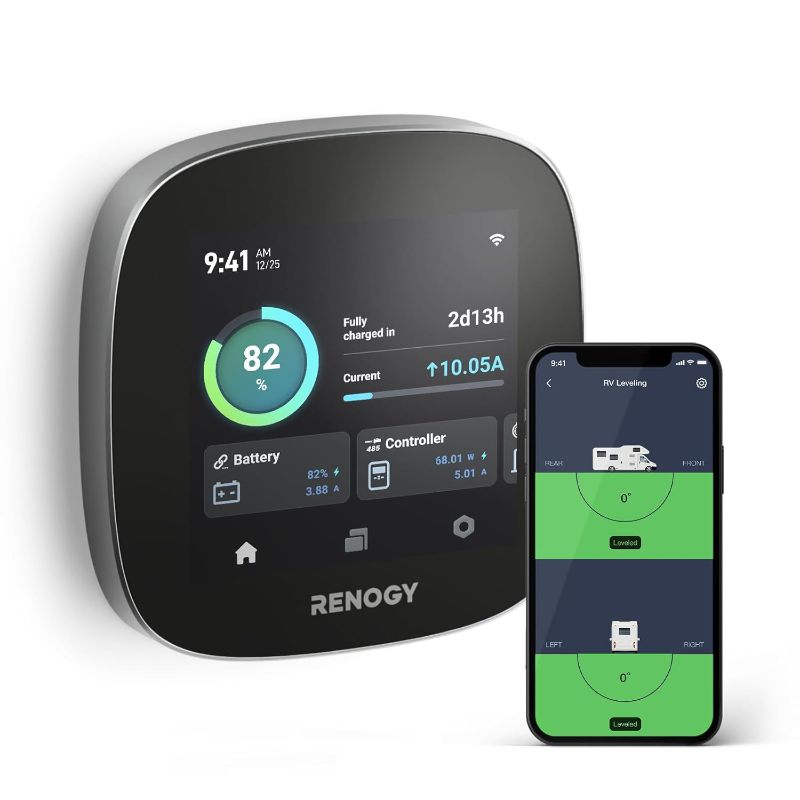 Photo 1 of  Renogy ONE Core: All-in-one Off-Grid Energy Monitoring Panel with RV Leveling System, Battery Monitoring for Van, Cabin, Boat and Tiny Homes, Works with Renogy Energy Devices, Wi-Fi Version,Black 