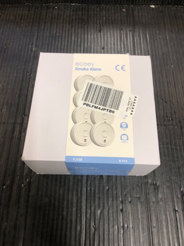 Photo 1 of Ecoey Detector, Smoke Alarm with Advanced Photoelectric Technology, Fire Alarm Smoke Detector with Test Button and Low Battery Reminder, Fire Alarm Used in Bedroom, Home, FJ138, 8 Packs