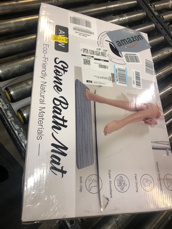 Photo 1 of AWW Stone Bath Mat, Non-Slip Diatomite Stone Bath Mat, Quick Drying Bath Mat Stone Absorbing, Super Absorbent Diatomaceous Earth Bath Mat for Bathroom Kitchen, Easy to Clean 23.62x15.47, 2 Pack