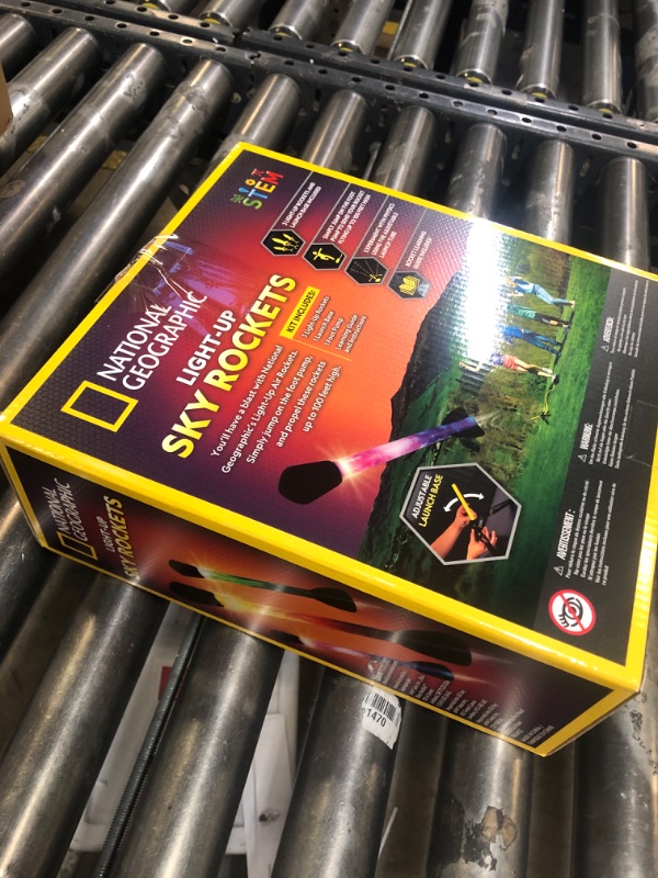 Photo 1 of NATIONAL GEOGRAPHIC Air Rocket Toy – Ultimate LED Rocket Launcher for Kids, Jump and Launch The Light Up, Air Powered, Foam Tipped Rockets up to 100 Feet
