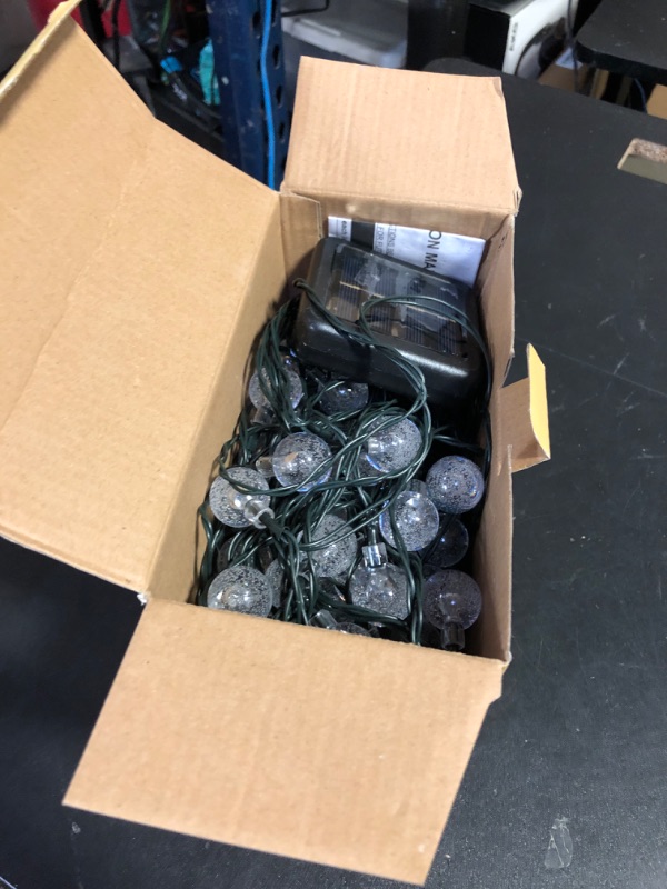 Photo 1 of 2-Pack 64FT 100 LED Crystal Globe Solar String Lights Outdoor, Waterproof Solar Lights for Outside, 8 Lighting Modes Solar Powered Patio Lights for Garden Yard Porch Wedding Party Decor (Warm White)