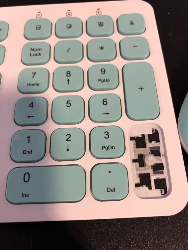 Photo 1 of cimetech Wireless Keyboard Mouse Combo, Compact Full Size Wireless Keyboard and Mouse Set Less Noise Keys 2.4G Ultra-Thin Sleek Design for Windows, Computer, PC, Notebook, Laptop - Aqua Green (DAMAGE , MISSING ONE KEY)