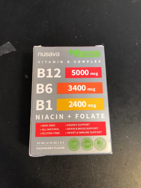 Photo 2 of (2 Pack) Vitamin B12 Liquid Drops, Vitamin B Complex, Vegan B12 Sublingual 5000 mcg with Vitamin B6, Liquid B12 Methylcobalamin Supports Energy, Brain & Heart with 27,200 mcg Per Serving, 80 Servings EXP 8/2026 (FACTORY SEALED)