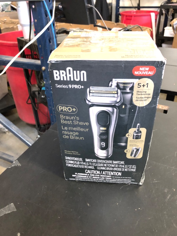 Photo 1 of Braun Series 9 PRO+ 9577cc Electric Razor for Men, 5 Pro Shave Elements & Precision Long Hair Trimmer, 6in1 SmartCare Center, PowerCase for Mobile Charging, Wet & Dry, 60min Battery Runtime