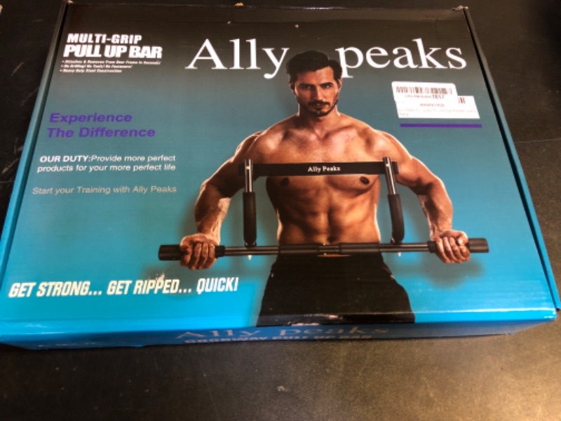 Photo 3 of Ally Peaks Pull Up Bar for Doorway Thickened Steel Max Limit 440 lbs Upper Body Fitness Workout Bar Multi-Grip Strength for Doorway Indoor Chin-Up Bar Fitness Trainer for Home Gym Portable