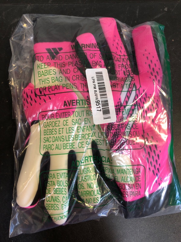 Photo 2 of adidas Unisex-Child X League Goalie Gloves, Team Shock Pink/White/Black, 5.5