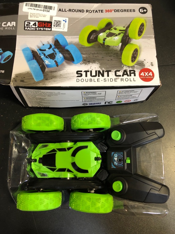 Photo 2 of Remote Control Car Stunt RC Cars, 90 Min Playtime, 2.4Ghz Double Sided 360° Rotating RC Crawler with Headlights, 4WD Off Road Drift RC Race Car Toy for Boys and Girls Aged 6-12 Green