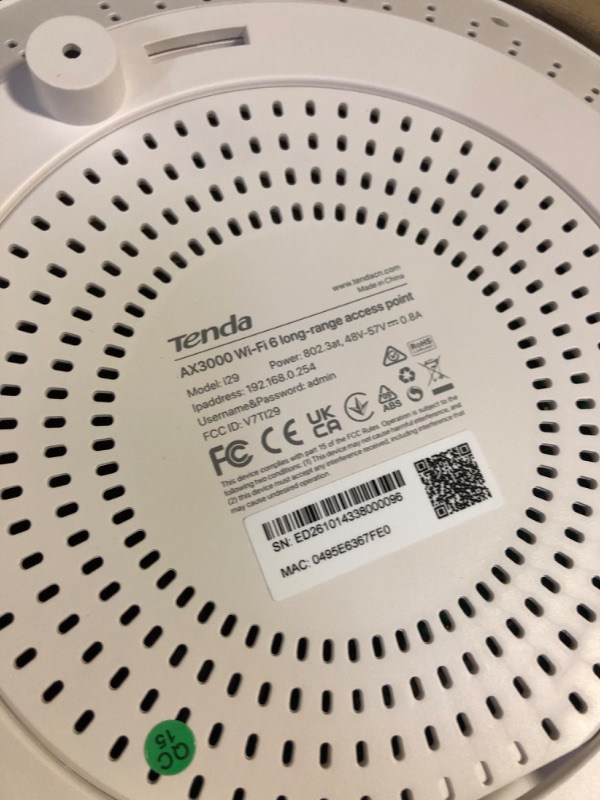 Photo 5 of Tenda WiFi 6 AX3000 Dual Band Gigabit Long-Range Ceiling Mount Access Point(I29)|Coverage 5400 sq.ft|PoE+ Powered|Surport IEEE 802.11ax Wave 2, OFDMA, Seamless Roaming, MU-MIMO|White