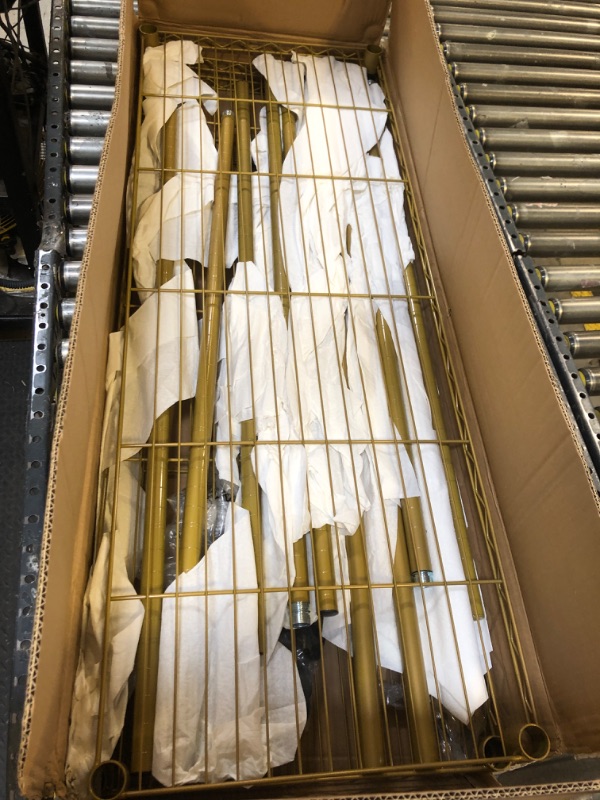 Photo 1 of Homdox Rolling Garment Rack with Adjustable Wire Storage Racks, Heavy Duty Portable Closet for Hanging Clothes, Freestanding Closet Wardrobe Metal Clothing Rack, Gold