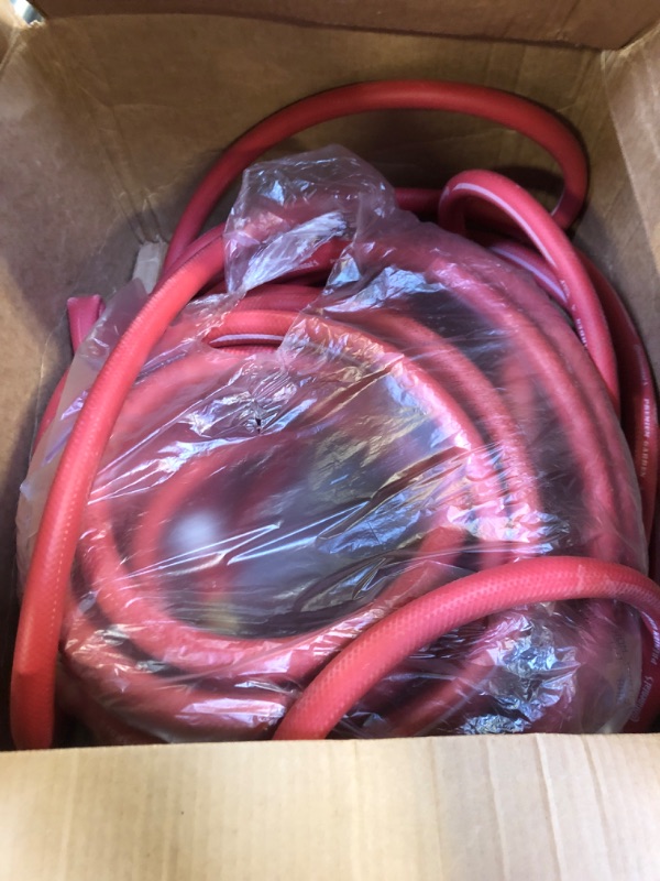 Photo 1 of Continental Premium Garden Red Heavy Duty Hot Water Garden Hose, 5/8in Inside Diameter x 100ft Length, Male x Female Garden Hose Thread