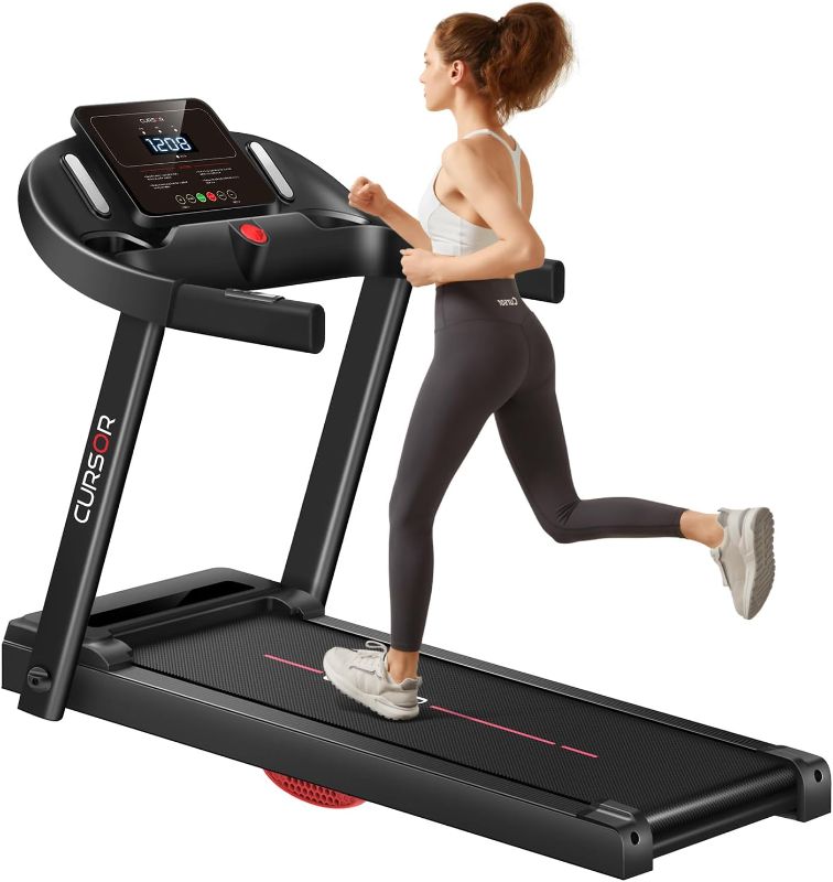 Photo 1 of CURSOR FITNESS Home Folding Treadmill with Pulse Sensor, 2.5 HP Quiet Brushless, 7.5 MPH, 265 LBS Capacity
