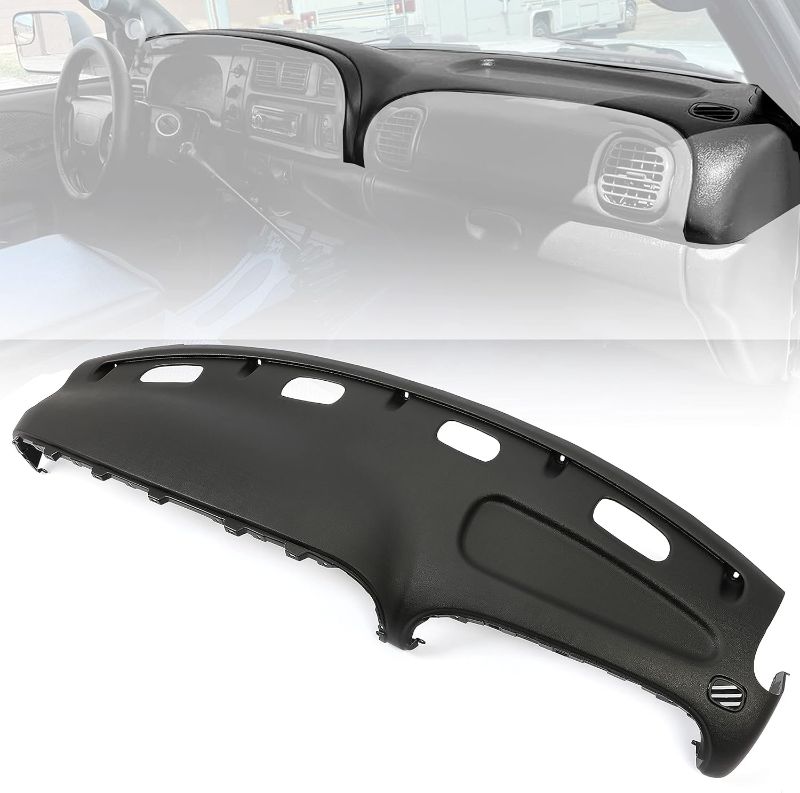 Photo 1 of KUAFU Dash Replacement Compatible with 1998 1999 2000 2001 2002 Dodge Ram 1500 2500 3500 Dash Panel Dash Top Dashboard Replacement (Dark Gray)