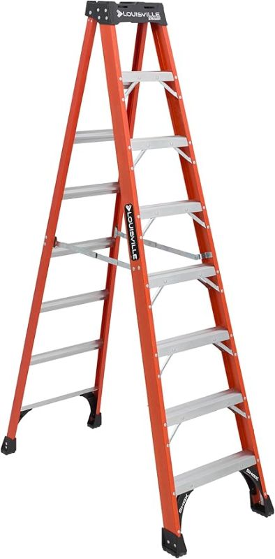 Photo 1 of Louisville Ladder 8-Foot Fiberglass Step Ladder, 375-Pound Load Capacity, Type IAA, FS1408HD
