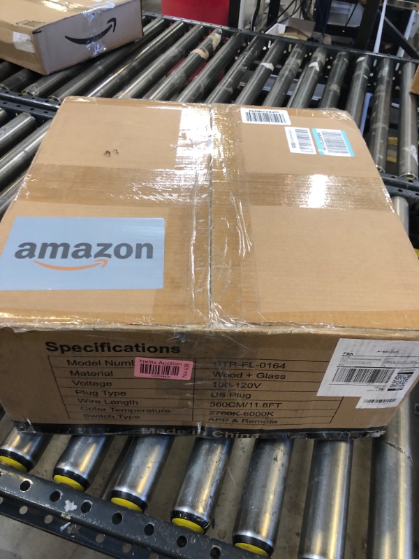 Photo 1 of PARTPHONER Floor Lamp Glass Display Shelf with Remote/APP Control, Dimmable LED Floor Lamp with Shelves, Open Display Cabinet, Color Temp Control (2700K-6000K), Black