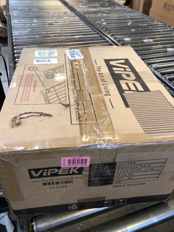 Photo 1 of VIPEK V5 Medium Portable Closet Wardrobe Heavy Duty Clothes Rack, Freestanding Closet Metal Clothing Rack with 4 Hang Rods & 8 Shelves, Adjustable Custom Closet Rack, 56.7" Lx15.7 Wx76.4 H, Black