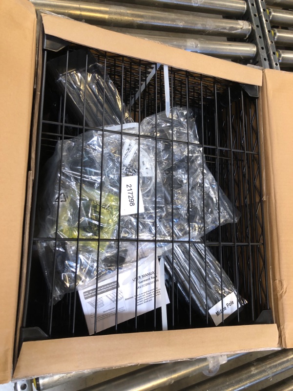 Photo 1 of VIPEK V5 Medium Portable Closet Wardrobe Heavy Duty Clothes Rack, Freestanding Closet Metal Clothing Rack with 4 Hang Rods & 8 Shelves, Adjustable Custom Closet Rack, 56.7" Lx15.7 Wx76.4 H, Black