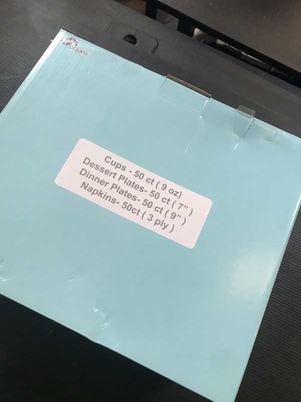 Photo 1 of Serves 50 Complete Party Pack Light Blue Square Plates, Dinner & Dessert Square Paper Plates, 9 oz Cups, 3 Ply Napkins, Baby Shower,office parties, birthday parties, festivals, Light Blue Party Theme