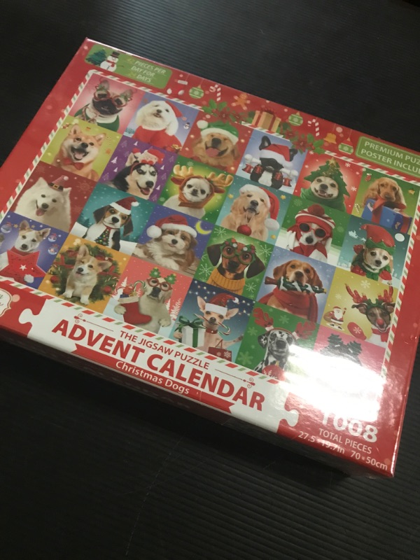 Photo 1 of Puzzle Advent Calendar 2024 Adult Kids, 1008 Pcs Dog Jigsaw Puzzle Christmas Advent Calendar 2024 Holiday Puzzle Games Advent Calendar for Adult Women Men Teen Boy Girl 24 Days Countdown to Christmas