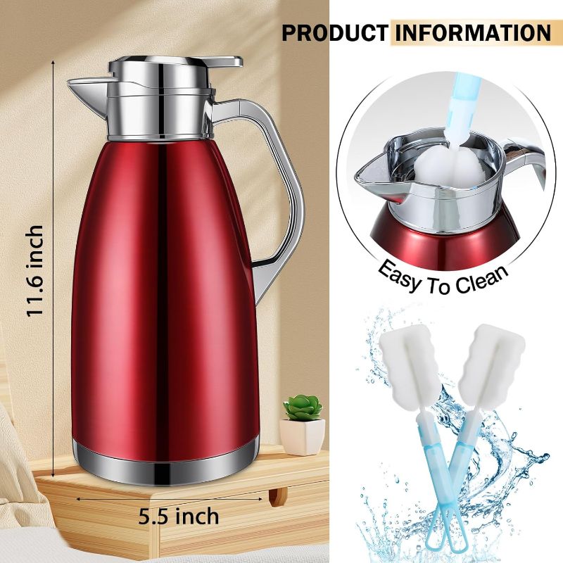 Photo 1 of  Thermal Coffee Carafe 78oz Insulated Carafe Hot Water Dispenser Stainless Steel Carafe for Hot Liquid Coffee Tea Milk  