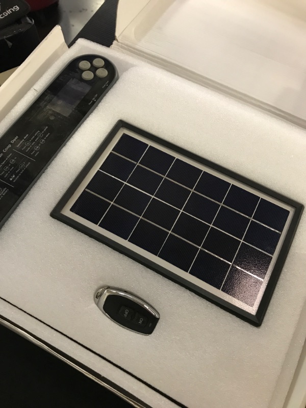 Photo 1 of Automatic Chicken Coop Door Opener - Automatic Coop Door with Timer, Light Sensor & Remote Controls - Solar & Battery Powered - LCD Display - Anti-Pinch Design for Chickens Ducks Farms - 5 Modes