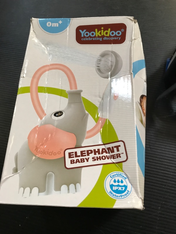 Photo 2 of Yookidoo Baby Bath Shower Head - Elephant Bath Toy and Trunk Spout Rinser - for Newborn Babies in Tub Or Sink (Pink)