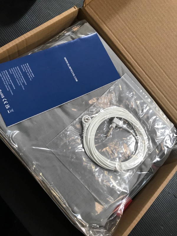 Photo 1 of KLIM Grounding Fitted Sheet King Size, Earthing Sheets - Pure Silver Fiber & Organic Cotton + Grounding Cord + Tester Pen Included - 5-Year Warranty (Gray, King - 76"x80"x15)