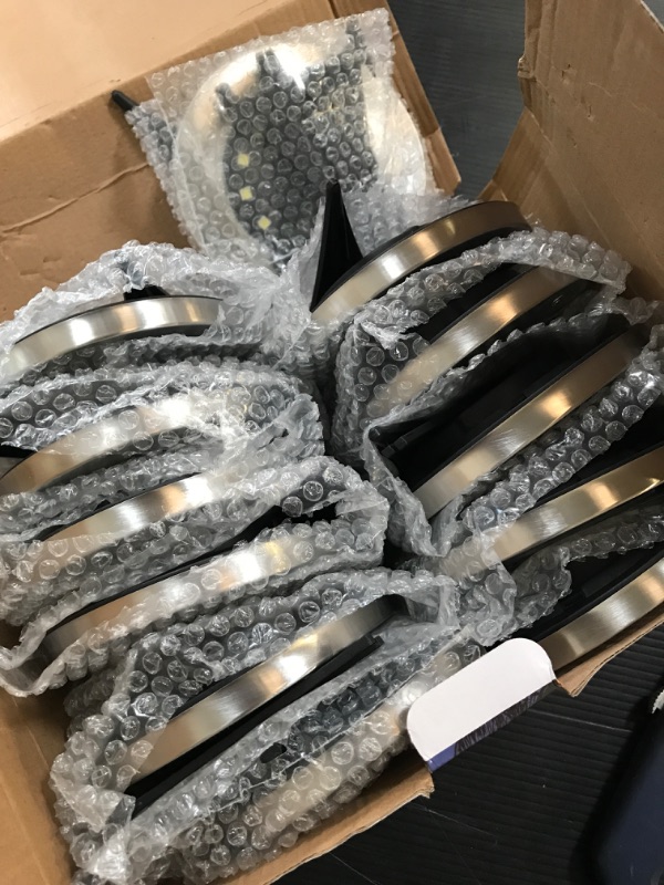 Photo 1 of Biling Solar Outdoor Lights 12 Pack, Bright 12 LEDs Solar Ground Lights Waterproof, Flat Pathway Lights Solar Powered for Yard Walkway Garden Driveway (White)