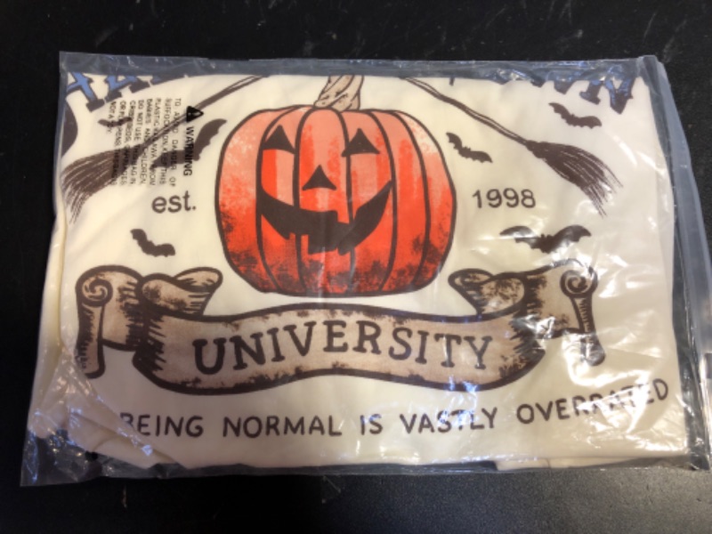 Photo 2 of Ykomow Halloween Pumpkin Shirt Womens Funny Halloweentown University Graphic Tees SIZE L