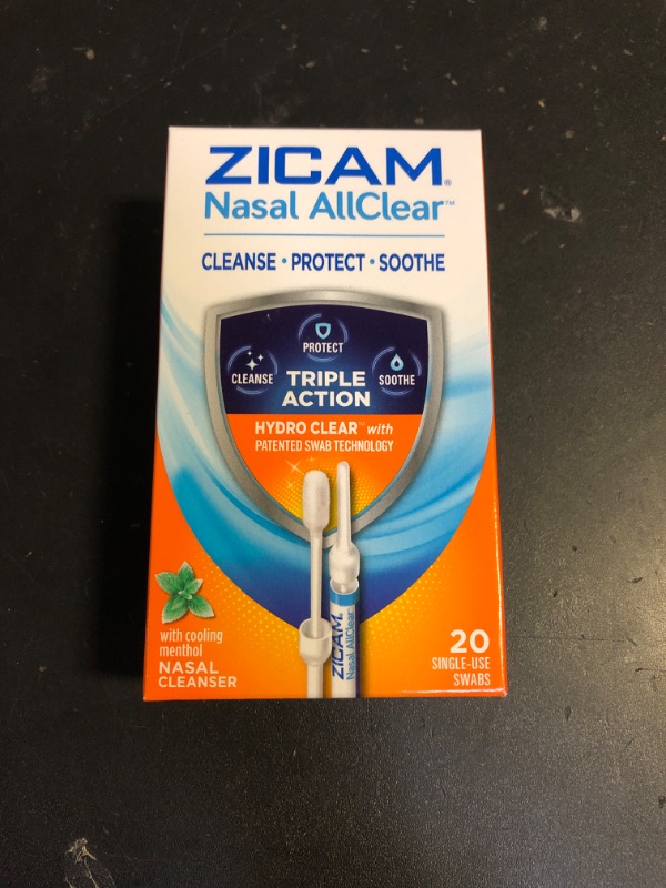 Photo 2 of Zicam Nasal AllClear, Triple Action Nasal Cleanser with Cooling Menthol, Protect, Soothe, Cleanse Nasal Passages, Sinus Relief, Drug-Free, 20 count EXP JAN 2025