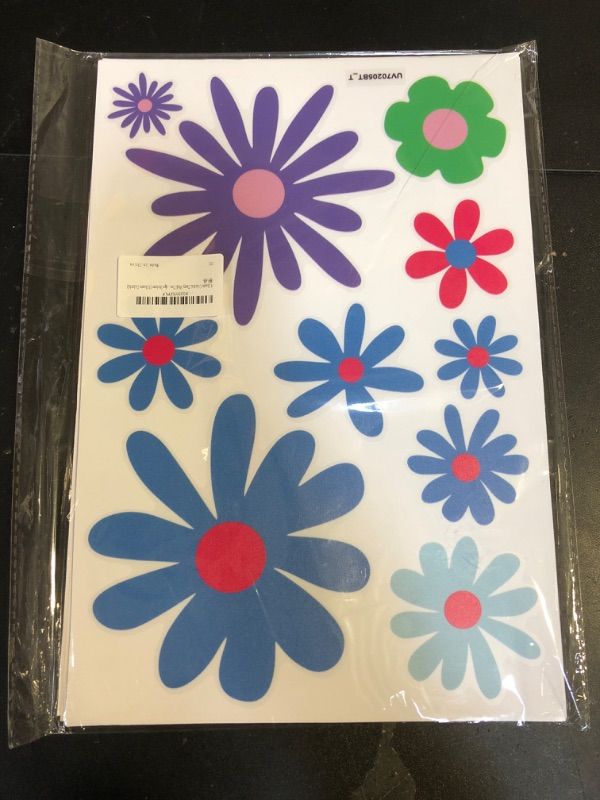 Photo 2 of 9 Sheets Colorful Daisy Wall Decals, Peel and Stick Flower Wall Stickers, Daisy Floral Wall Decor for Kids Girls Bedroom Playroom Living Room Nursery, Fridge Stickers