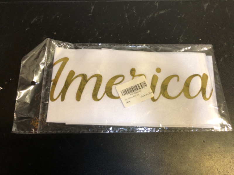 Photo 2 of Vrogadso Miss America Sash White Satin Sash with Gold Glitter Letters