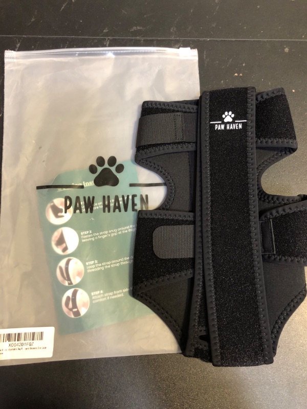 Photo 2 of Paw Haven Adjustable Dog Knee Brace for Front or Hind Leg - Dog Leg Brace for Torn ACL, Cruciate Ligament Injury, Luxating Patella, Osteoarthritis, Joint Pain, and Surgery Recovery, Size Large