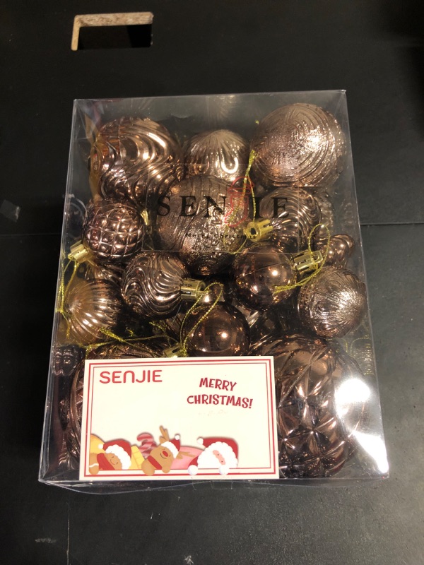 Photo 2 of Christmas Ornaments Set with 36pcs Shatterproof Christmas Tree Decorations Multi-Size Christmas Ball Ornaments with 7 Styles Brown
